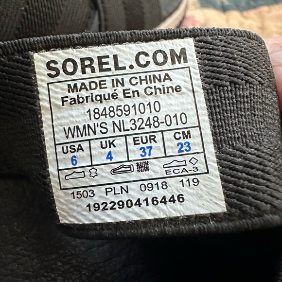 Sorel Out N About Plus Black Elasticized Strap Sandals Size 6 - Picture 7 of 7